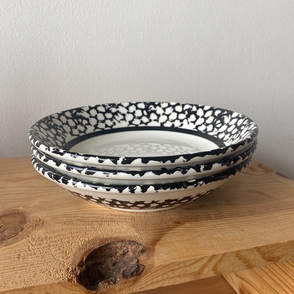 la primula s.r.i. Other - La Primula SRI Italian Bowls set of 3 sponge painted soup bowls black and white